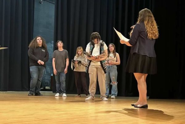 McGill directing this falls one act performance at a recent rehearsal. 
(Photo taken by Savannah Plumly)